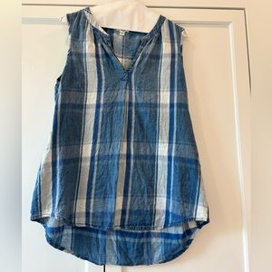 Blue Plaid Tank Top